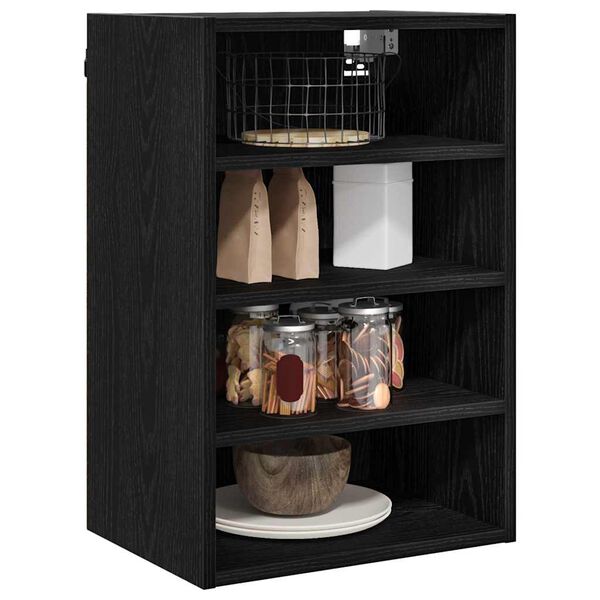 vidaXL H&auml;ngeschrank mit Regal Schwarz Eichen-Optik 40 x 29,5 x 60 cm