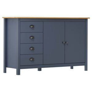 vidaXL Sideboard Hill Grau 130x40x80 cm Massivholz Kiefer