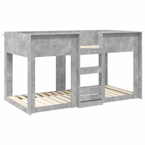 vidaXL Etagenbett f&uuml;r Kinder Beton Grau 90 x 190 cm Holzwerkstoff