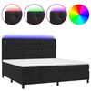 vidaXL Boxspringbett mit Matratze & LED Schwarz 200x200 cm Samt