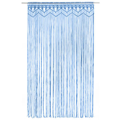 vidaXL Makramee Vorhang Blau 140x240 cm Baumwolle