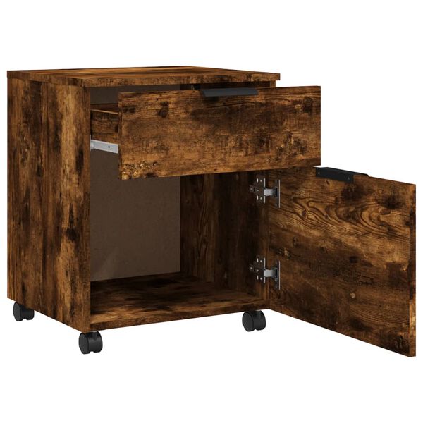 vidaXL Mobiler Aktenschrank mit Rollen R&auml;uchereiche 45x38x54 cm