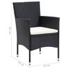 vidaXL 9-tlg. Garten-Essgruppe mit Kissen Poly Rattan Schwarz