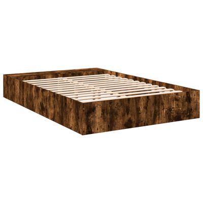 vidaXL Bettgestell Räuchereiche 150x200 cm Holzwerkstoff