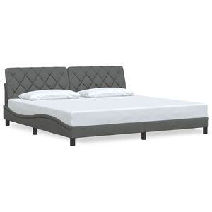 vidaXL Bettgestell ohne Matratze Dunkelgrau 200x200 cm Stoff