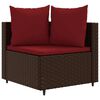 vidaXL 6-tlg. Garten-Sofagarnitur mit Kissen Braun Poly Rattan
