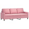 vidaXL 3-tlg. Sofagarnitur mit Kissen Rosa Samt