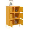 vidaXL Highboard Senfgelb 68x39x113 cm Stahl