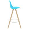vidaXL Barhocker 4 Stk. Blau PP und Massivholz Buche