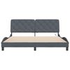 vidaXL Bettgestell mit LED ohne Matratze Dunkelgrau 180x200 cm Samt