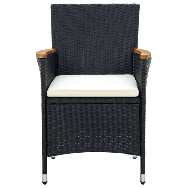 vidaXL Garten-Essst&uuml;hle 4 Stk. Poly Rattan Schwarz