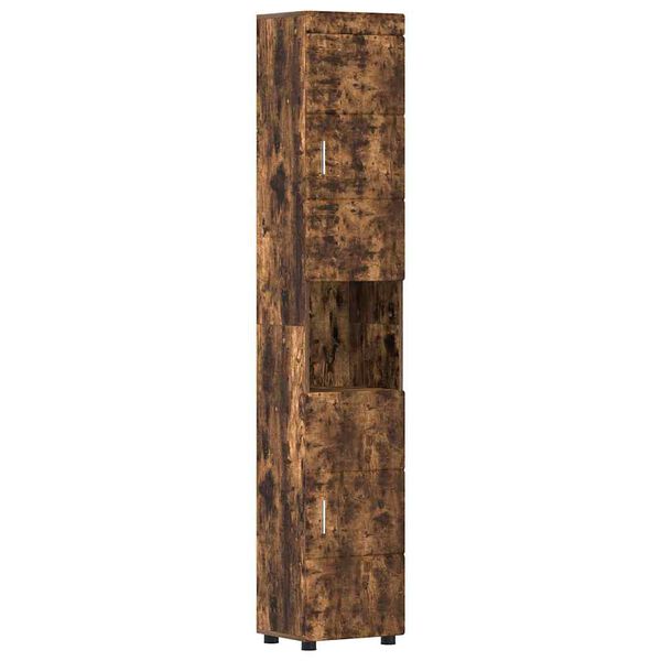 vidaXL Badezimmerschrank-Set TULUM Ger&auml;ucherte Eiche Holzwerkstoff