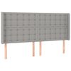 vidaXL LED Kopfteil Hellgrau 183x16x118/128 cm Stoff