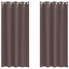 vidaXL Verdunkelungs-Vorh&auml;nge mit Ringen 2 Stk. Dunkelbraun Polyester