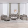 vidaXL 4-tlg. Sofagarnitur mit Kissen Taupe Stoff
