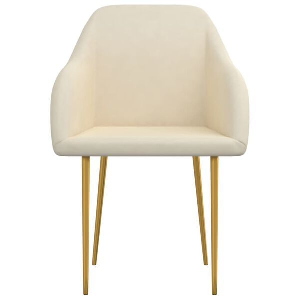 vidaXL Esszimmerst&uuml;hle 4 Stk. Creme Samt