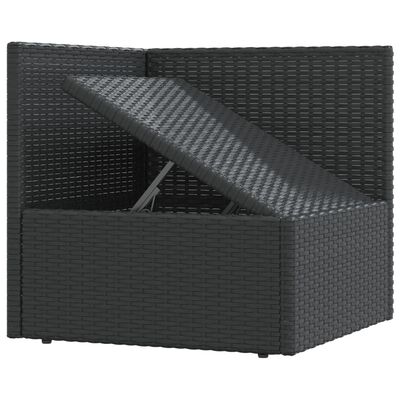 vidaXL 6-tlg. Garten-Lounge-Set mit Kissen Schwarz Poly Rattan