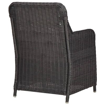 vidaXL 3-tlg. Garten-Bistro-Set mit Auflagen Poly Rattan Schwarz