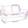 vidaXL Bank mit Kissen 2 pcs Braun und Creme Massivholz Teak