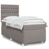 vidaXL Boxspringbett mit Matratze Taupe 100x200 cm Stoff