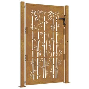 vidaXL Gartentor 100x150 cm Cortenstahl Bambus-Design