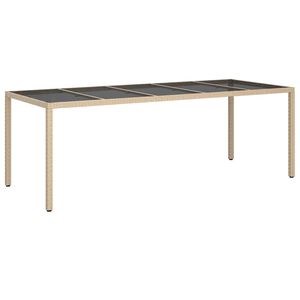vidaXL Garten-Esstisch Beige 250 x 100 x 75 cm Poly-Rattan