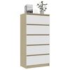 vidaXL Sideboard mit Schubladen Wei&szlig; Sonoma-Eiche 60x35x121cm