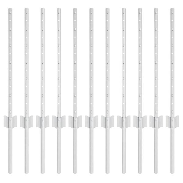 vidaXL Zaunpfosten 11 pcs Silber 60 cm Stahl