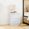 vidaXL Nachttische mit LED-Leuchten 2 Stk. Wei&szlig; 38x34x50 cm
