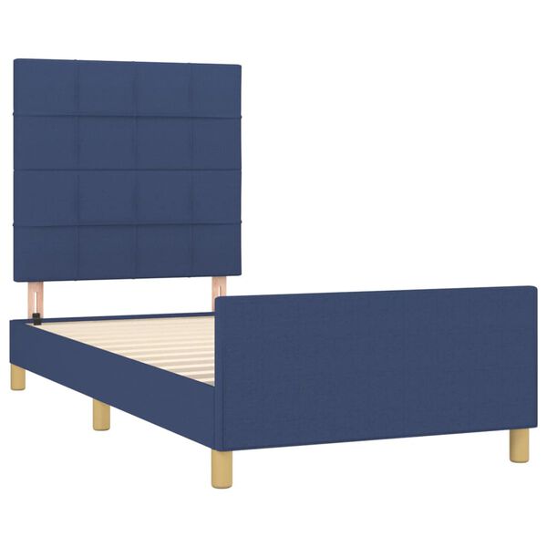 vidaXL Bettgestell ohne Matratze Blau 90x200 cm Stoff
