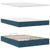 vidaXL Ottoman-Bett mit Matratze & LEDs Dunkelblau 140x200 cm Samt