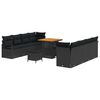 vidaXL Garten-Sofa-Set mit Kissen mit Speicher Schwarz 80 x 80 x 71 cm