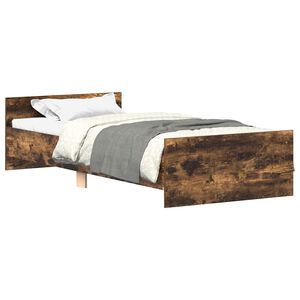 vidaXL Bettgestell ohne Matratze R&auml;uchereiche 90x200 cm Holzwerkstoff