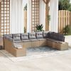 vidaXL Garten-Sofa-Set 10 pcs Beige und Hellgrau Poly Rattan