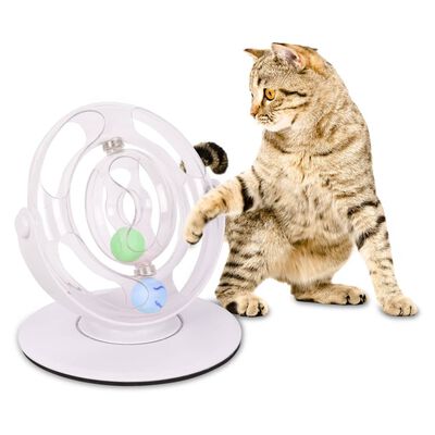 FLAMINGO Katzenspielzeug Elektrisch Dita Rotierendes Rad Weiß