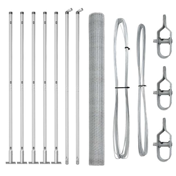 vidaXL Zaunpfosten Silber 10 x 1,5 m (25 mm Maschen) Stahl