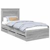 vidaXL Bettrahmen Graues Sonoma 90 x 190 cm Ingenieurs Holz