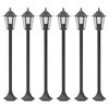 vidaXL Garten-Pollerleuchte 6 Stk. E27 110 cm Aluminium Bronzefarben