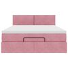 vidaXL Ottoman-Bett mit Matratze & LEDs Rosa 140x190 cm Samt