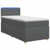 vidaXL Boxspringbett mit Matratze Dunkelgrau 90 x 190 cm Stoff
