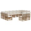 vidaXL Outdoor-Sofagarnitur 6 pcs Nat&uuml;rlich und Cremwei&szlig; Polyester