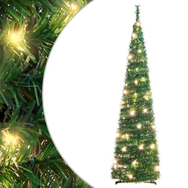 vidaXL Pop-Up-Weihnachtsbaum Künstlich 50 LEDs Grün 120 cm