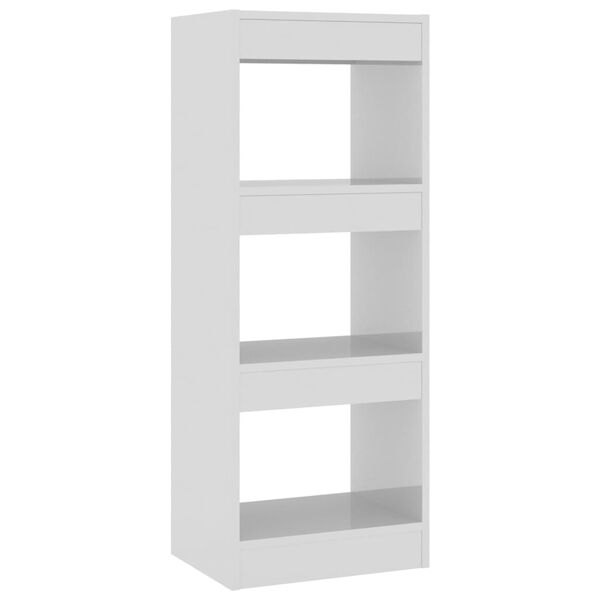 vidaXL B&uuml;cherregal/Raumteiler Hochglanz-Wei&szlig; 40x30x103cm Holzwerkstoff