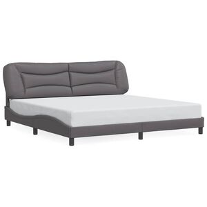 vidaXL Bettgestell ohne Matratze "Hvar" Grau 200x200 cm Kunstleder