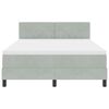 vidaXL LED Boxspringbett mit Matratze Hellgrau 140 x 200 cm Samt
