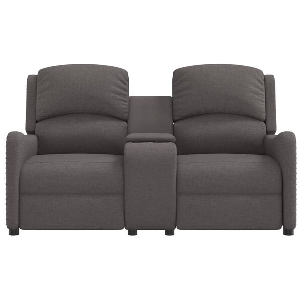 vidaXL 2-Sitzer Massagesessel mit Getränkehalter Dunkelgrau Stoff