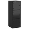 vidaXL Wandschrank mit Glast&uuml;ren Schwarz 35x37x100 cm