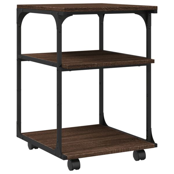 vidaXL Druckerständer 3 Ablagen Braun Eichen-Optik 43x48x64 cm