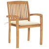 vidaXL Stapelbare Gartenst&uuml;hle mit Kissen 6 Stk. Massivholz Teak