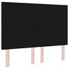 vidaXL LED Kopfteil mit LED-Lichtleisten Schwarz 144 cm Polyester
